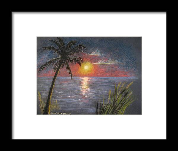 Sunset Framed Print featuring the pastel Florida Sunset by Larry Whitler
