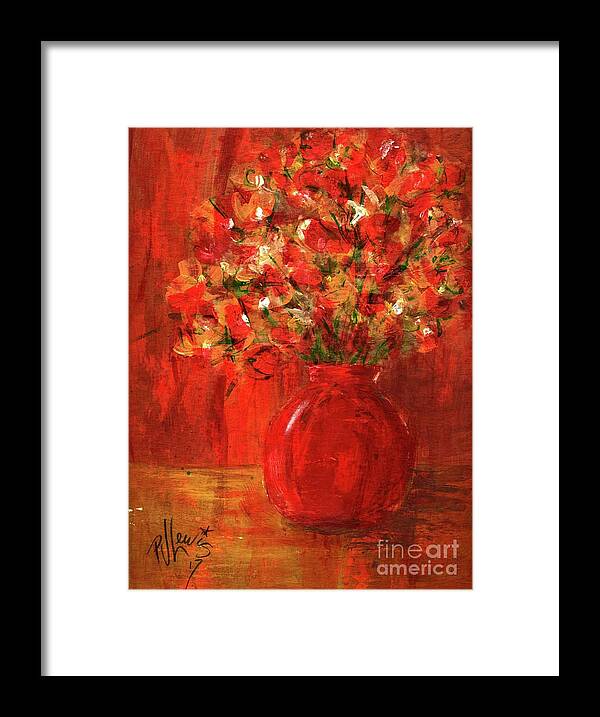 Red Framed Print featuring the painting Florists Red by PJ Lewis
