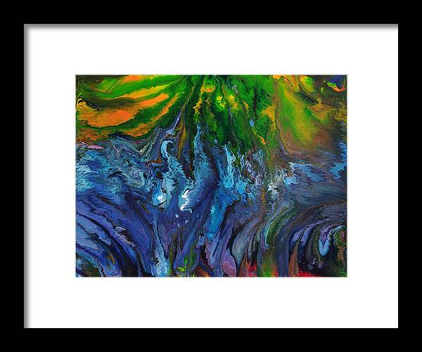 Zigzags Framed Print featuring the painting Flow by Lori Kingston