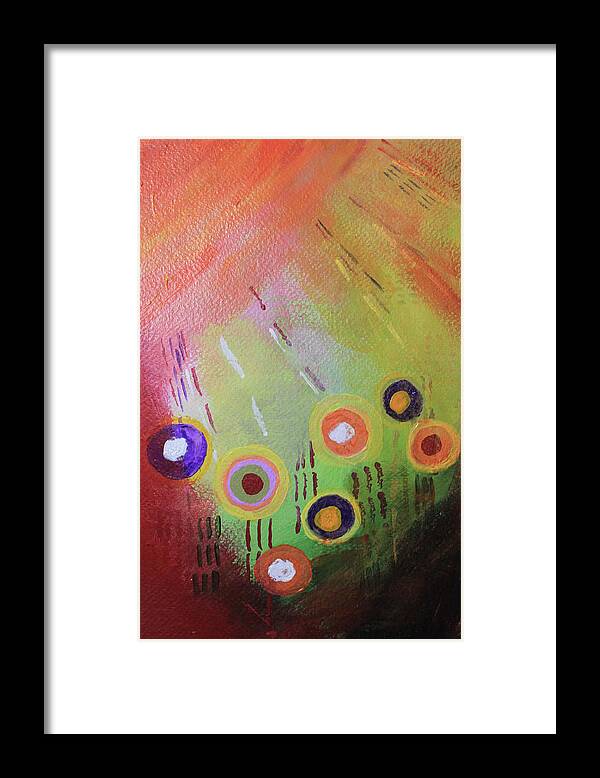 Flower Framed Print featuring the mixed media Flower 1 Abstract by April Burton