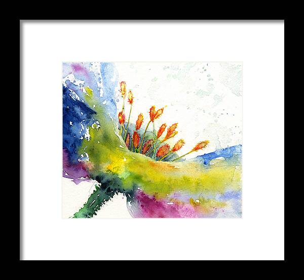 Watercolor Framed Print featuring the painting Flower 1 by John D Benson