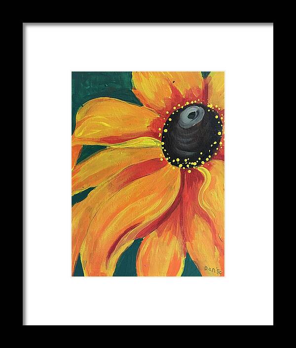 Easterseals Southwest Florida Framed Print featuring the painting Flower A-Blaze by Denise M