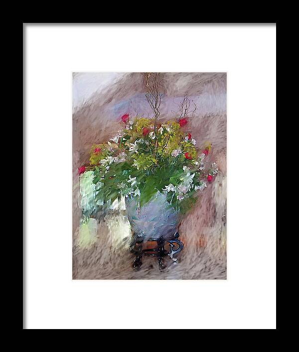 Flora Framed Print featuring the digital art Flower Bowl by Ches Black