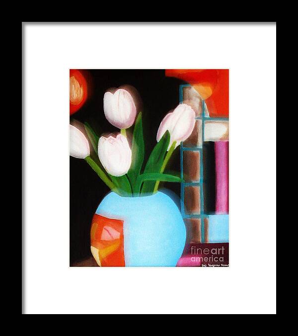 Landscape Framed Print featuring the painting Flower Decor by Yael VanGruber