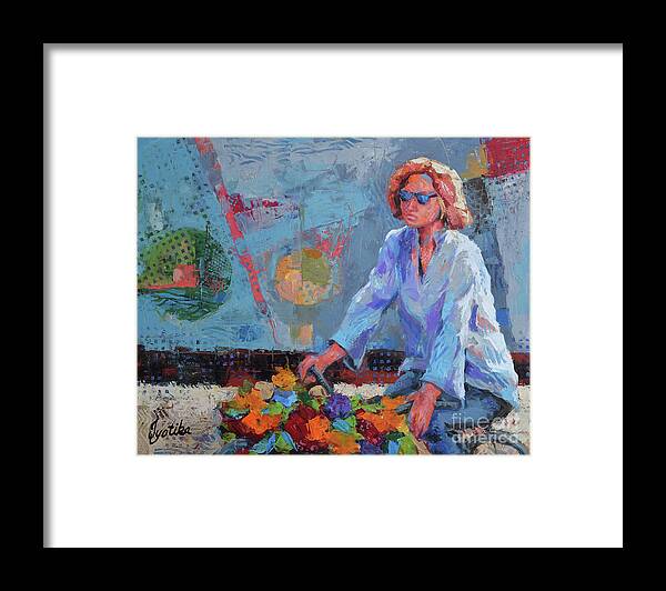  Framed Print featuring the painting Flower Girl by Jyotika Shroff