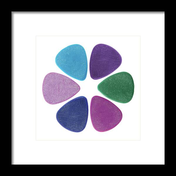 Pick Framed Print featuring the photograph Flower made of guitar picks by GoodMood Art