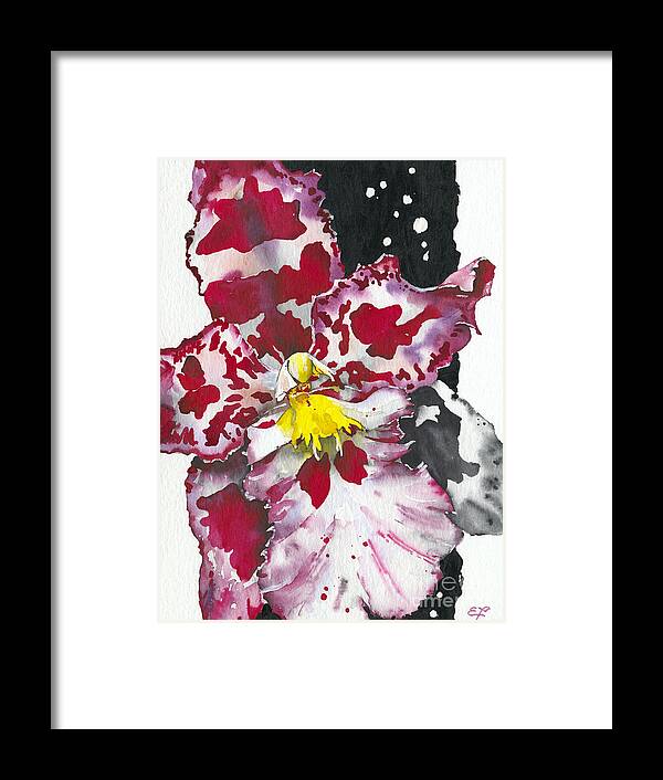  Framed Print featuring the painting Flower ORCHID 11 Elena Yakubovich by Elena Daniel Yakubovich