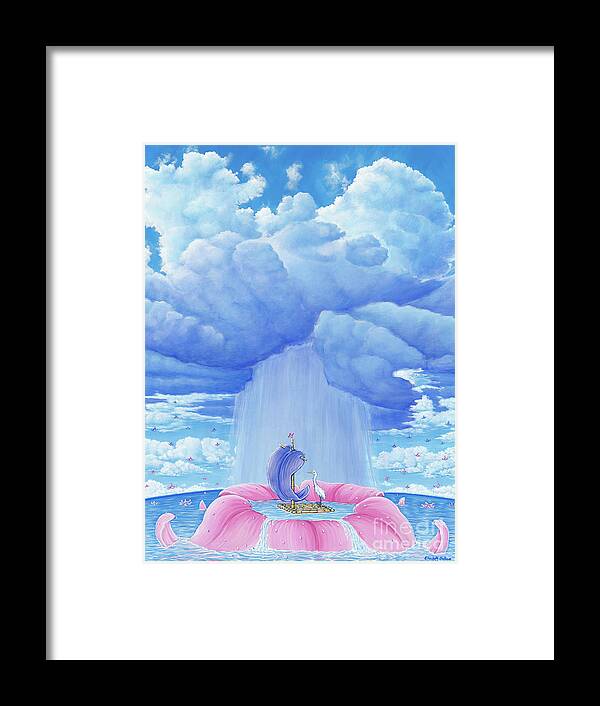 Surrealism Framed Print featuring the painting Flower Power by Elisabeth Sullivan