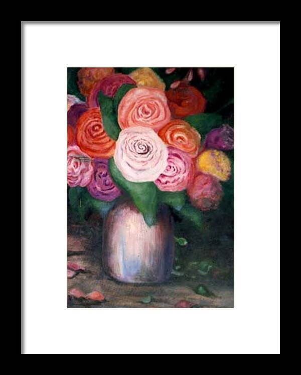 Flowers Framed Print featuring the painting Flower Spirals by Jordana Sands