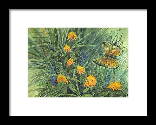 Grass Framed Print featuring the painting Flower study eleven by Darren Cannell