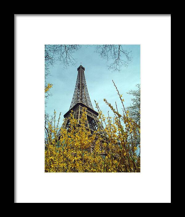 Eiffel Tower Framed Print featuring the photograph Flowered Eiffel Tower by Charles Ridgway