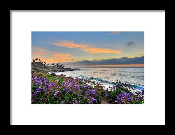 Mark Whitt Framed Print featuring the photograph Flowers by the Ocean by Mark Whitt