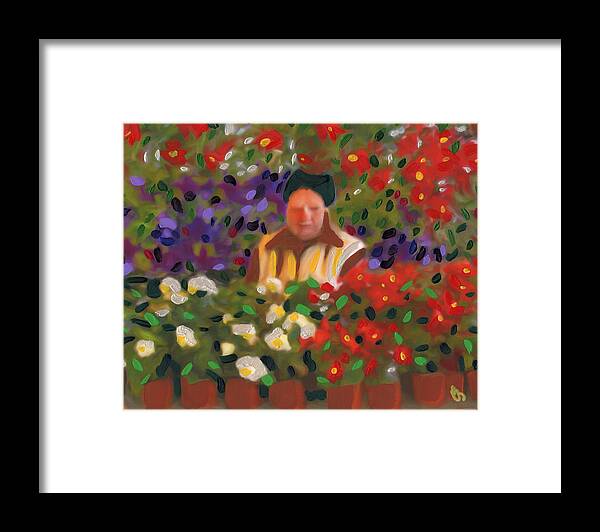 Lithuanian Framed Print featuring the painting Flowers For Sale by Deborah Boyd