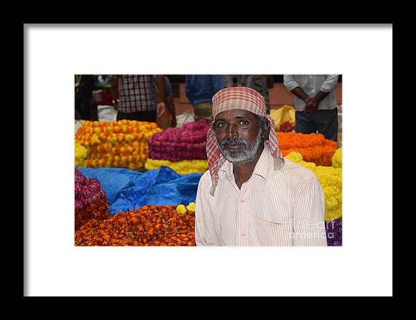 Flower Seller Framed Print featuring the photograph Flowers for sale by Mini Arora