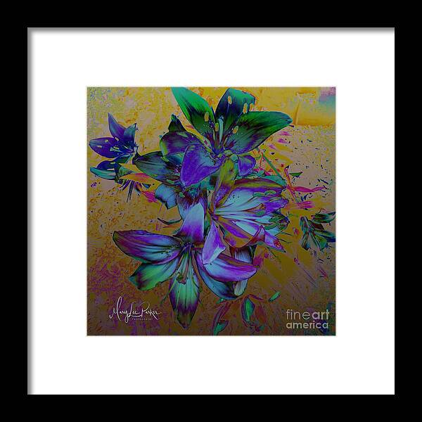 Mixmedia Framed Print featuring the mixed media Flowers For The Heart by MaryLee Parker