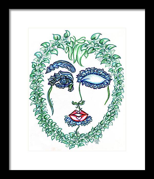 Eve Collection Framed Print featuring the drawing Flowers In Her Hair by Judith Herbert