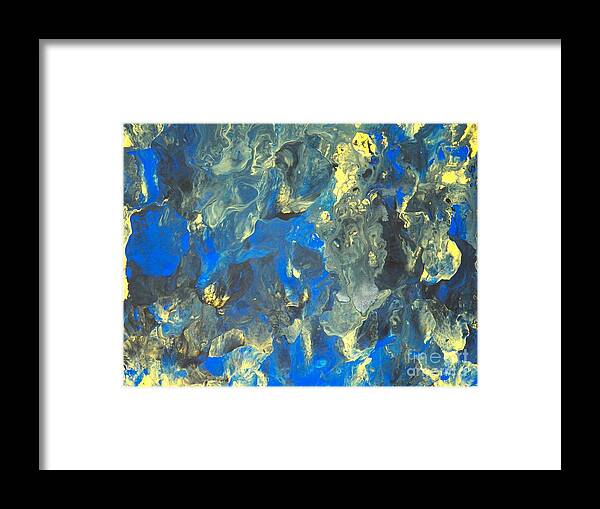 Abstract Framed Print featuring the painting Flowers in the Sky by Corinne Elizabeth Cowherd