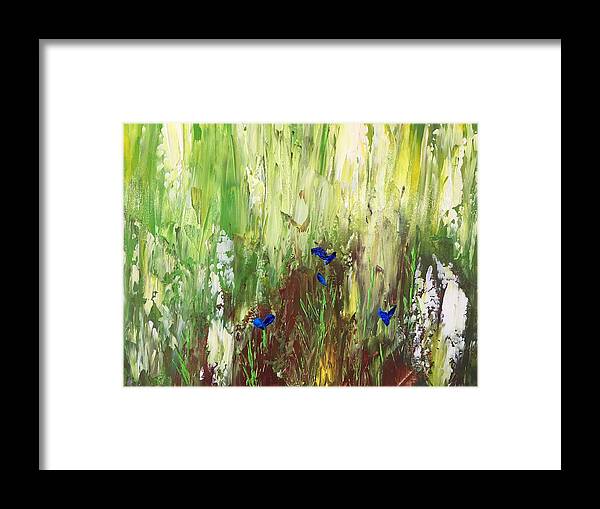 Abstract Framed Print featuring the painting Flowers in the Spring by Deb Mayer