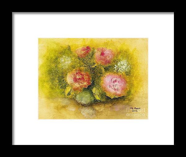 Still Life Framed Print featuring the painting Flowers Pink by Marlene Book
