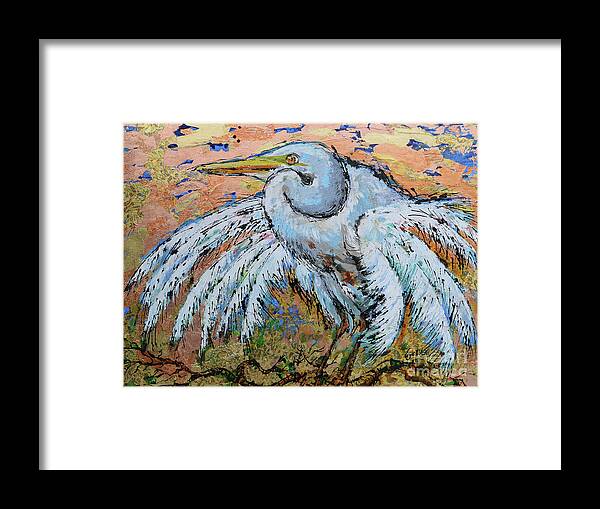  Framed Print featuring the painting Fluffy Feathers by Jyotika Shroff