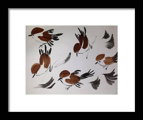 Birds Of A Feather Framed Print featuring the painting Fly Fly Away by Margaret Welsh Willowsilk