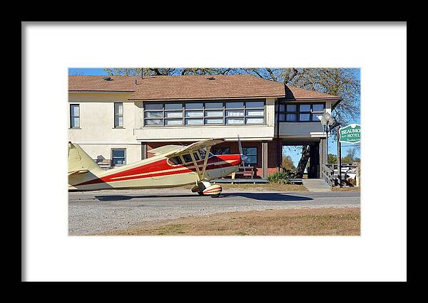 Aircraft Framed Print featuring the photograph Fly In to The Beaumont Hotel and Cafe by Audie Thornburg