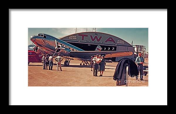 Historic Airplane Framed Print featuring the photograph Fly TWA The Lindberg Line by Henry Bosis by Rolf Bertram