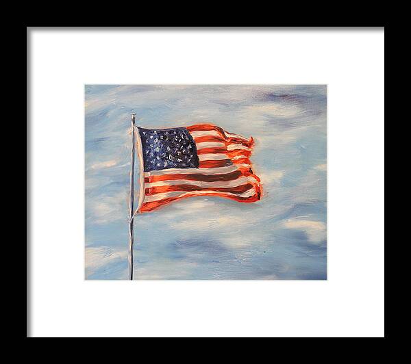 Flag Framed Print featuring the painting Flying Colors by Daniel W Green