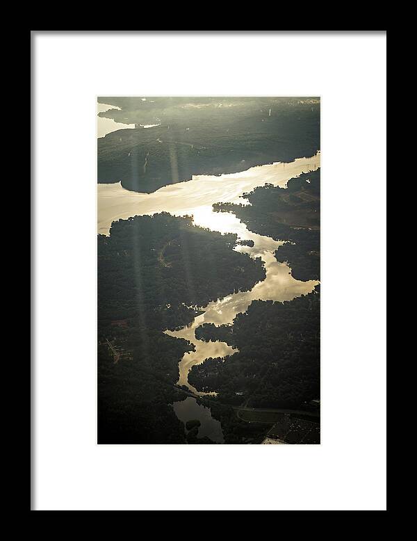 Beautiful Framed Print featuring the photograph Flying Over Lake Norman North Carolina In Morning by Alex Grichenko