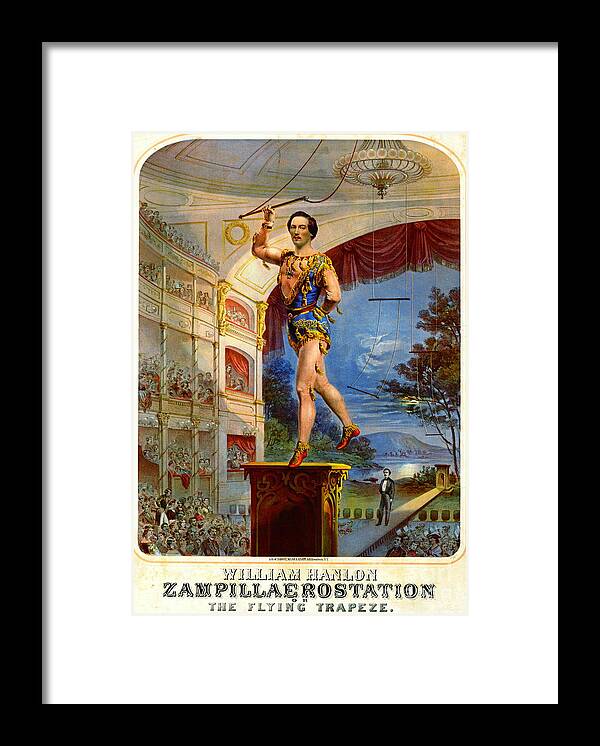Flying Trapeze 1850 Framed Print featuring the photograph Flying Trapeze 1850 by Padre Art