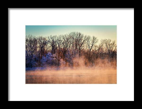 American Bald Eagles Framed Print featuring the photograph Fog and Frost on the Wisconsin River 2017-1 by Thomas Young