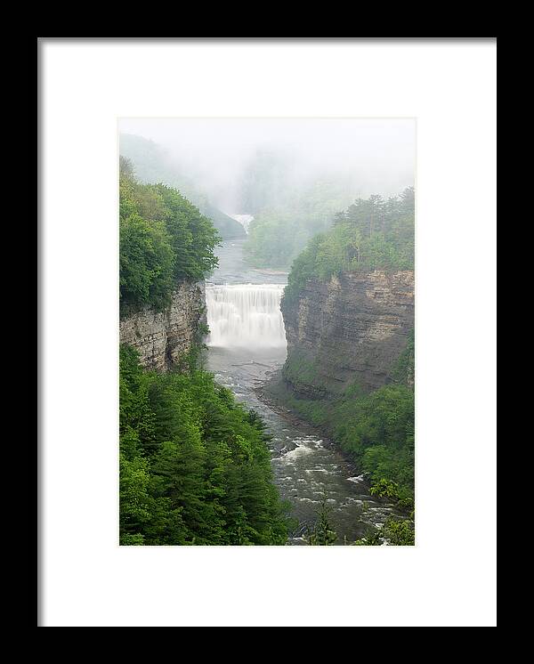 Waterfalls Framed Print featuring the photograph Fog At Middle Falls by Mark Papke