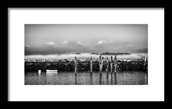 Bay Framed Print featuring the photograph Fog Beyond the Breakwater by Richard Bean