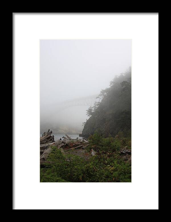 Deception Pass Framed Print featuring the photograph Fog on Deception Pass by Michael Lee