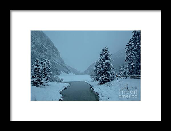  Framed Print featuring the photograph Foggy And Freezing At Lake Louise by Adam Jewell