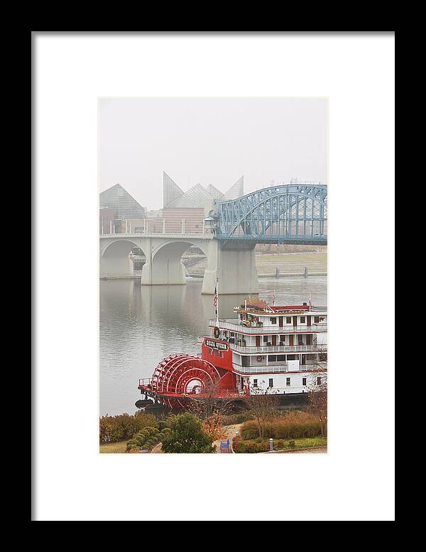 Market Street Bridge Framed Print featuring the photograph Foggy Chattanooga by Tom and Pat Cory
