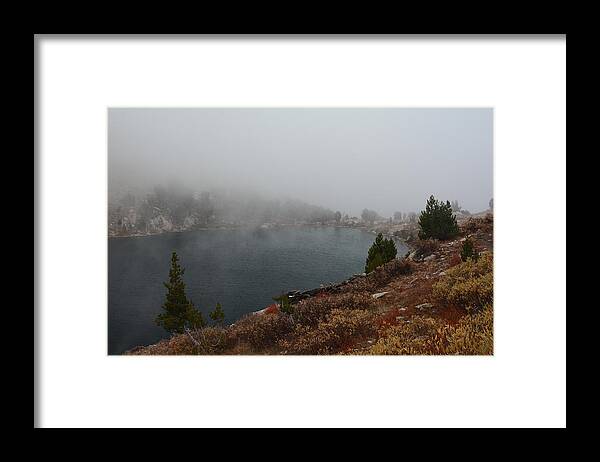 Elko Nevada Landscape Photography Framed Print featuring the photograph Foggy Liberty Lake by Jenessa Rahn
