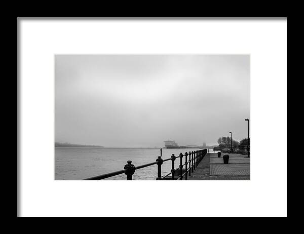 Port Framed Print featuring the photograph Foggy Mersey by Spikey Mouse Photography