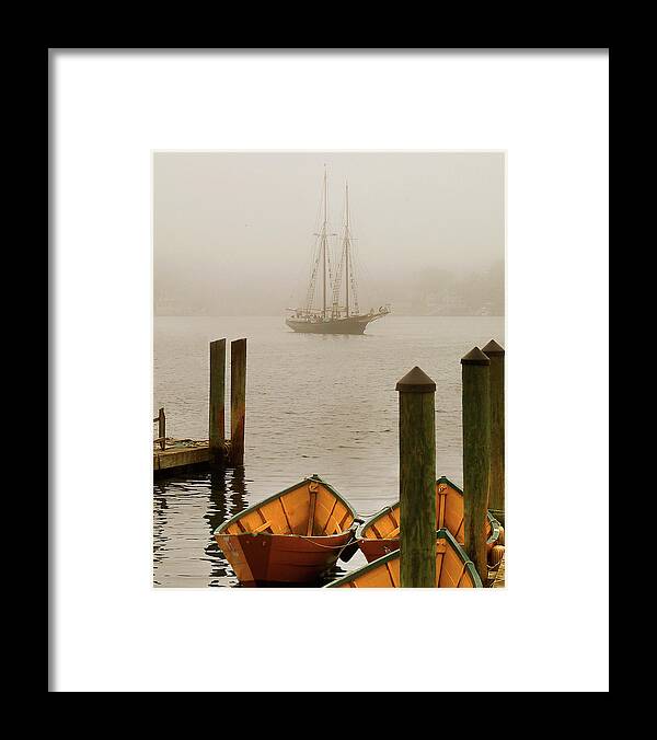 Foggy Framed Print featuring the photograph Foggy Morning in Gloucester MA by Michele A Loftus