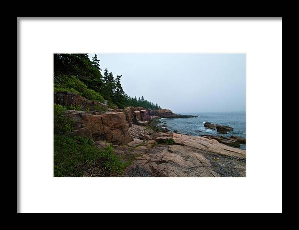 acadia National Park Framed Print featuring the photograph Foggy Morning by Paul Mangold