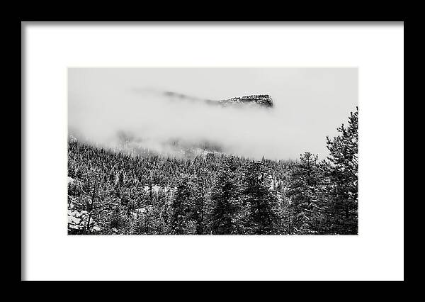 Mountains Framed Print featuring the photograph Foggy Mountain Peak - Estes Park by Angie Tirado