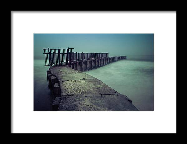 Beach Framed Print featuring the photograph Foggy Night At Toes Beach by Andy Konieczny