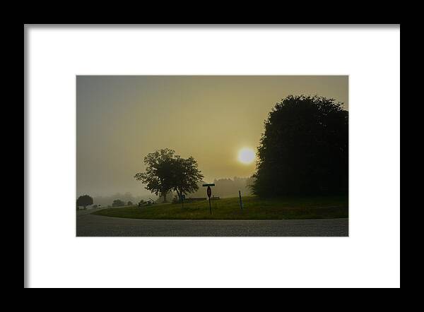 Sunrise Framed Print featuring the photograph Foggy Sunrise by Metaphor Photo