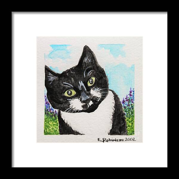Cat Framed Print featuring the painting Follow Me Into the Garden by Elizabeth Robinette Tyndall