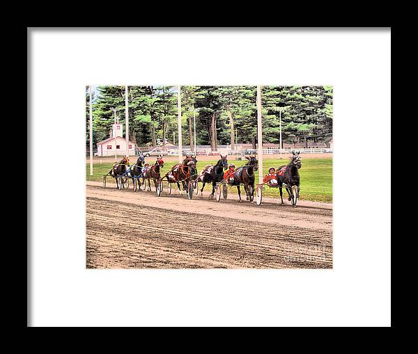 Harness Racing Framed Print featuring the photograph Follow The Leader by Elizabeth Dow