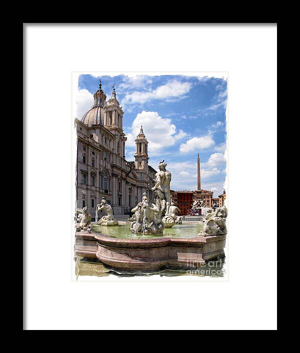 Fontana Del Moro.rome Framed Print featuring the photograph Fontana del Moro.Rome by Jennie Breeze