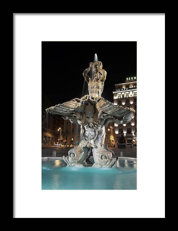Fontana Framed Print featuring the photograph Fontana del Tritone I by Fabrizio Ruggeri