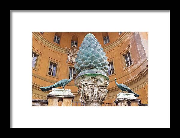Fontana Della Pigna Framed Print featuring the photograph Fontana della Pigna, Vatican by Judith Rhue