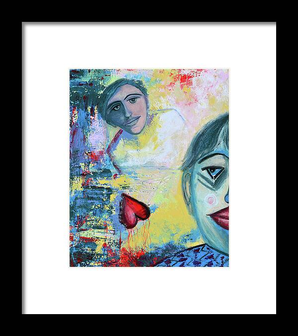 Abstract Framed Print featuring the painting Foolish Love by Donna Blackhall