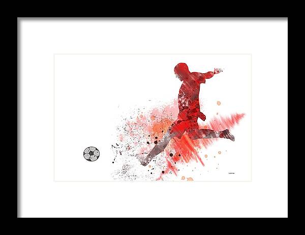 Football Player Framed Print featuring the digital art Football Player by Marlene Watson